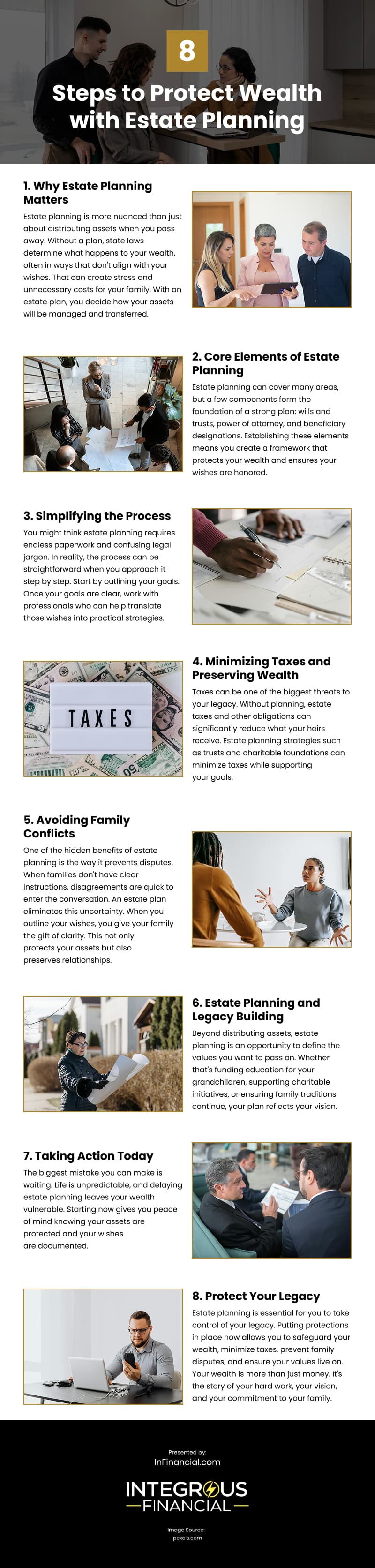 8 Steps to Protect Wealth with Estate Planning Infographic